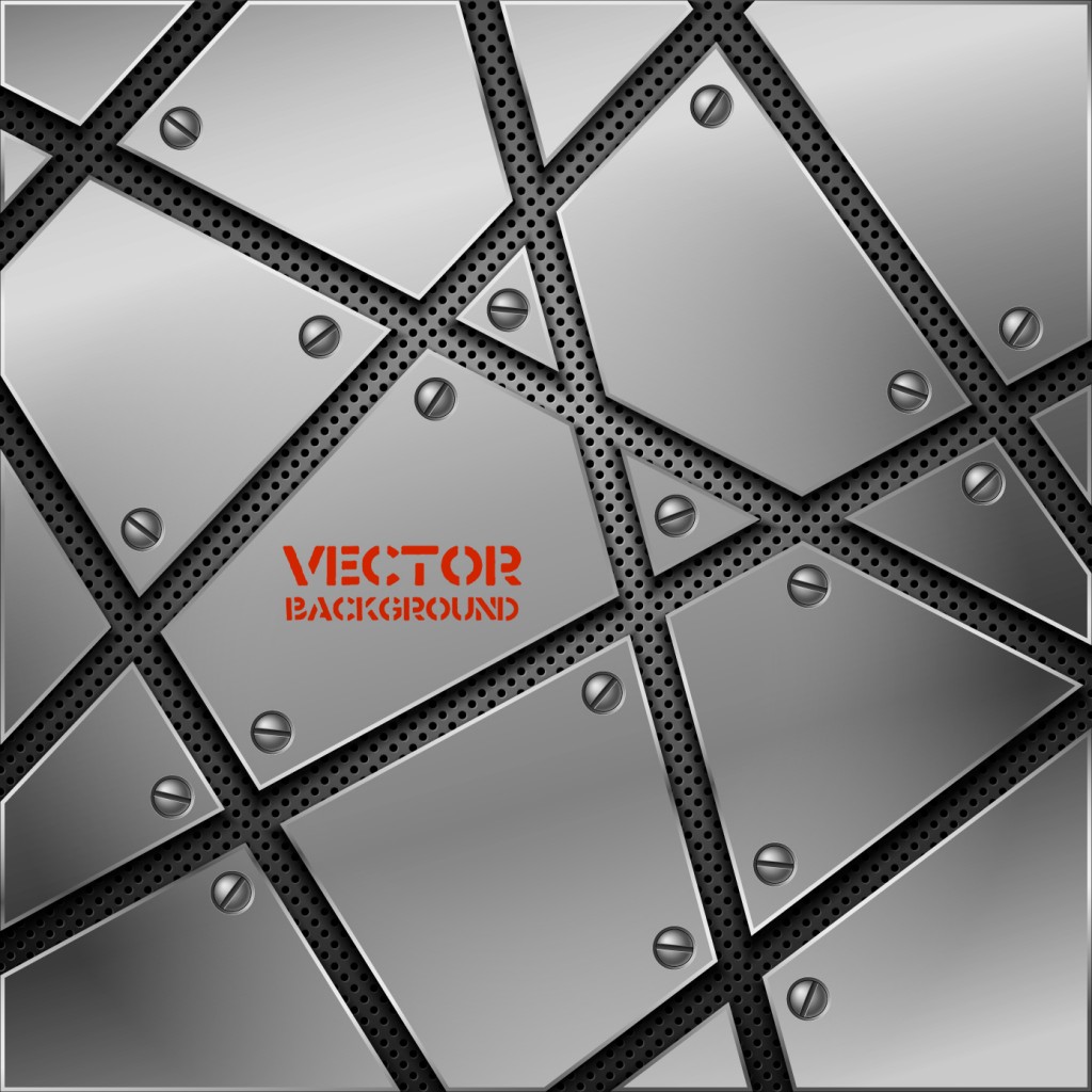 Vector background with metal plates