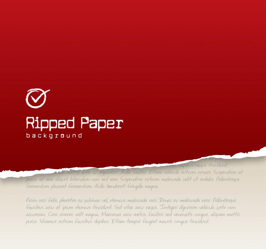 Red background with ripped paper divider