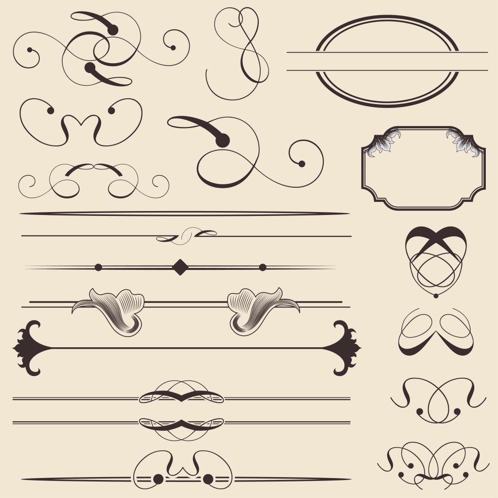 Calligraphic Vector Elements