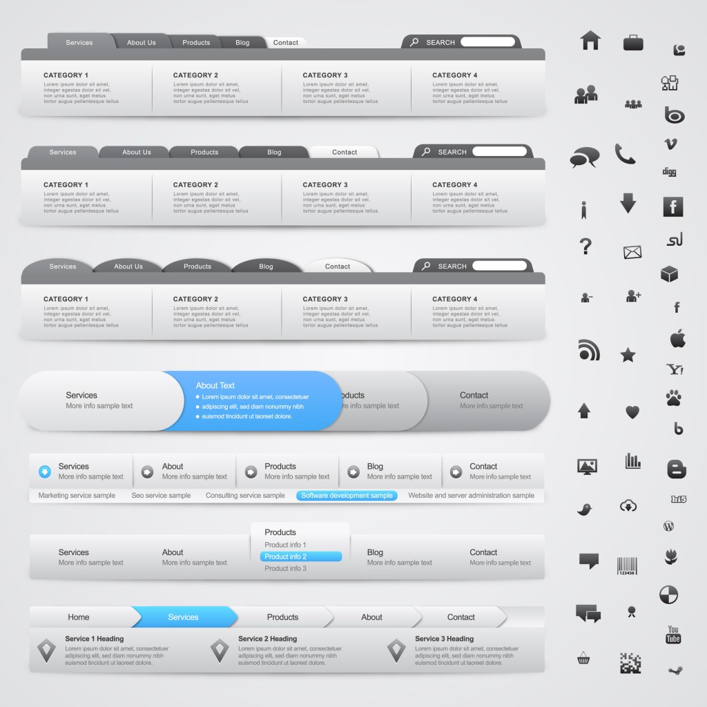 Web Navigation Bars and Icons