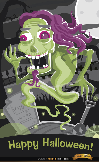 63aaa49600f497f917bfb043eb2a4ce6-horror-phantom-in-graveyard-halloween-poster