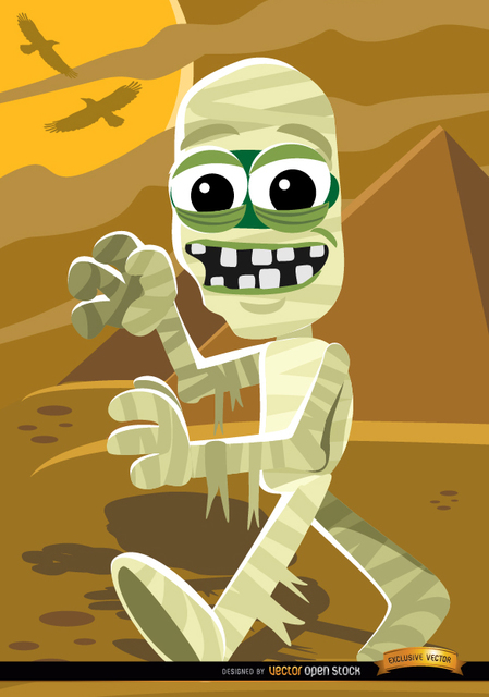 65d0fbfc9a77f8c5035815644d10c249-halloween-mummy-cartoon-character-with-pyramid