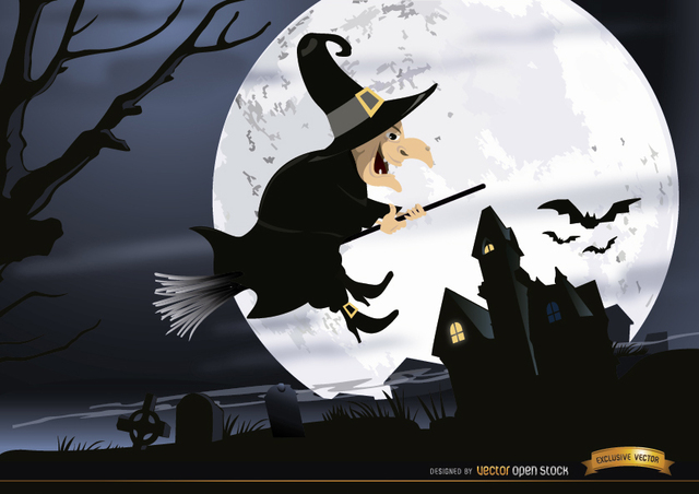 8284bc8abcae95c559ab61c5b12ec9f6-halloween-witch-flying-graveyard-night-wallpaper