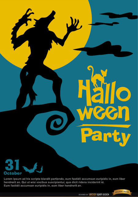 9b411de5fe276273264781fbef1fc461-spooky-howling-werewolf-poster-halloween-promo