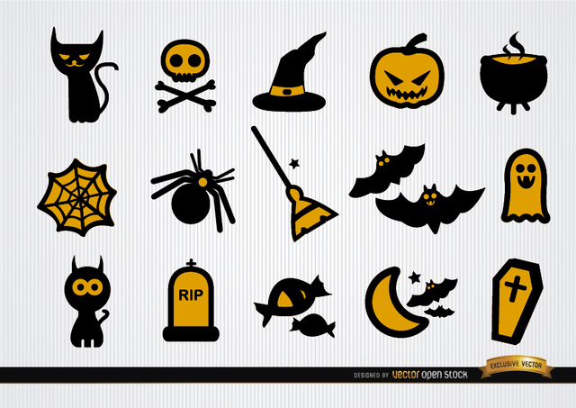 9eac073bf58b54f7eba945a0d53cb365-funny-halloween-icons-set