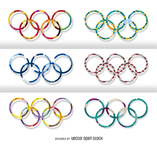 Set of olympic rings - several motifs