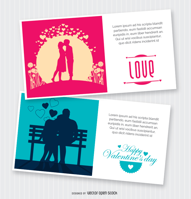 Valentine's Day postcard designs