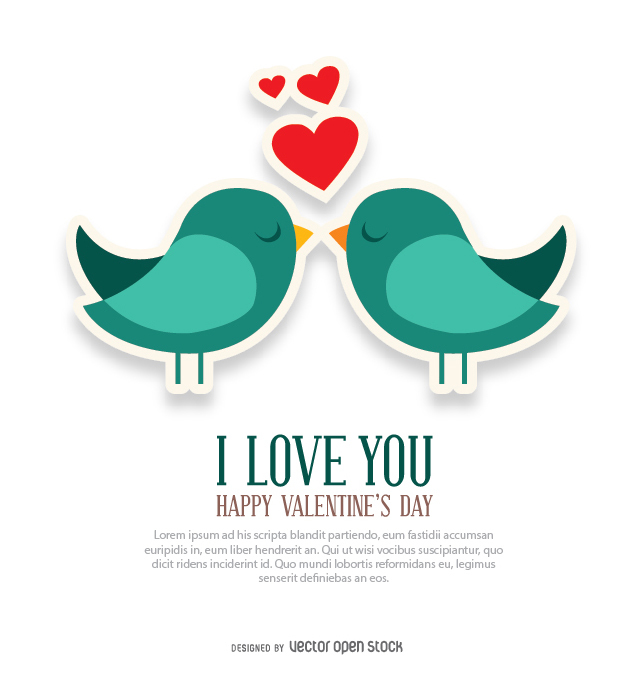 Valentine's Day card with birds