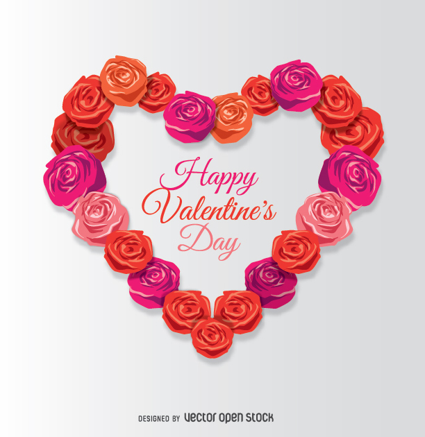 Happy Valentine's Day card with roses