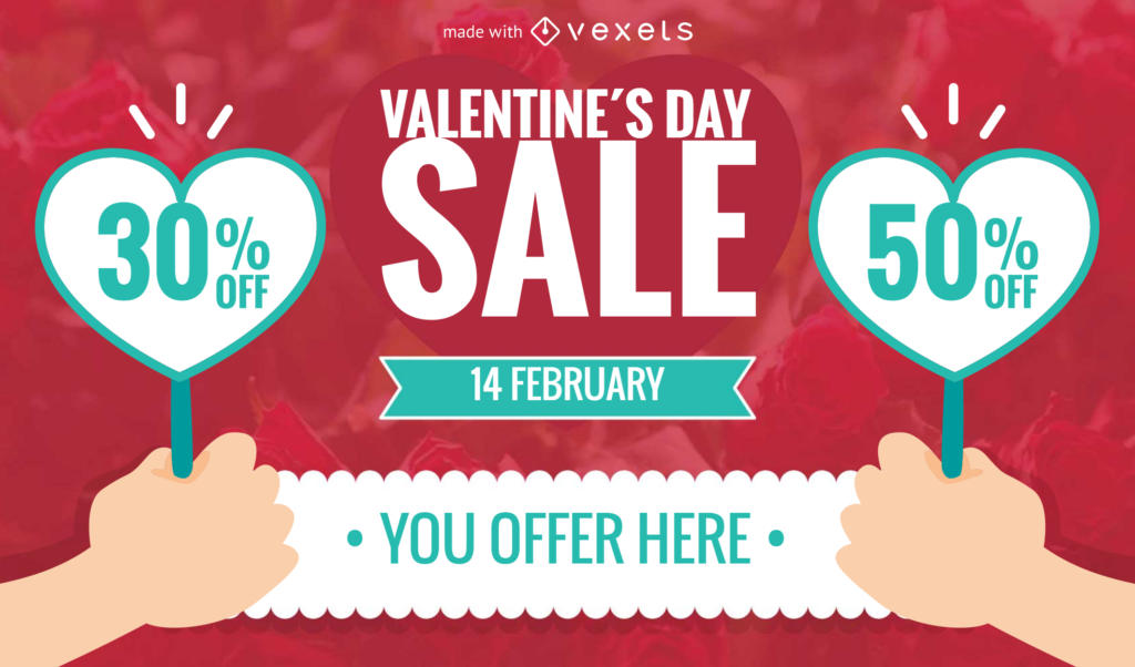 Valentine's Day sale banner or post