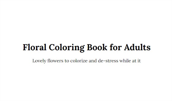 Floral Coloring book title