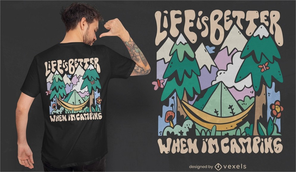 Camping T-shirt design