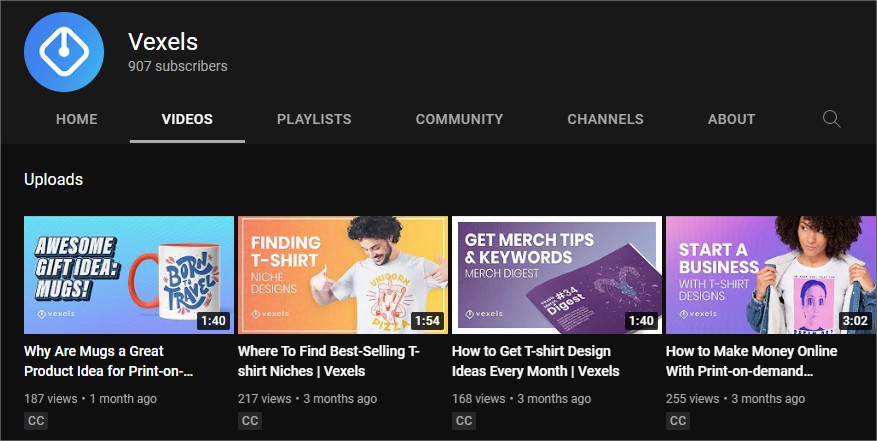 Vexels Youtube videos