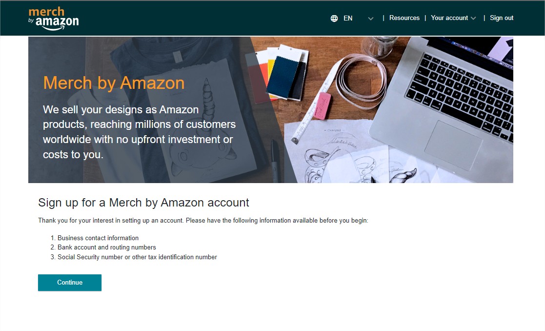 merch by amazon tax information