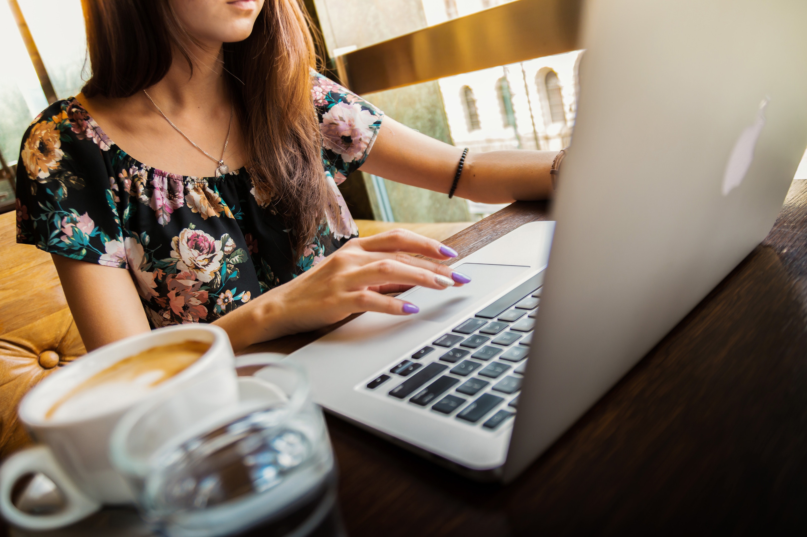 Girl working remotely