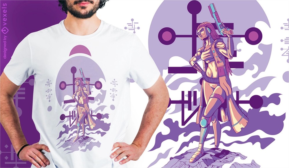 Alien warrior t-shirt design