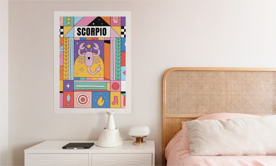 Astrology poster design for bedroom
