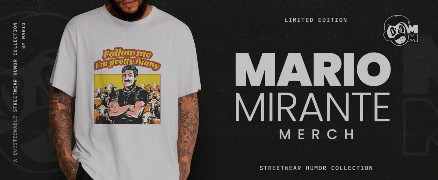 Mario mirante merch store banner