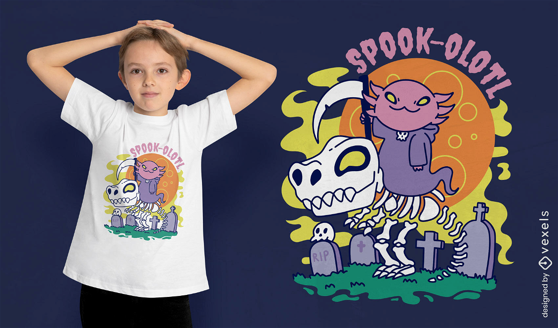 axolotl in halloween design