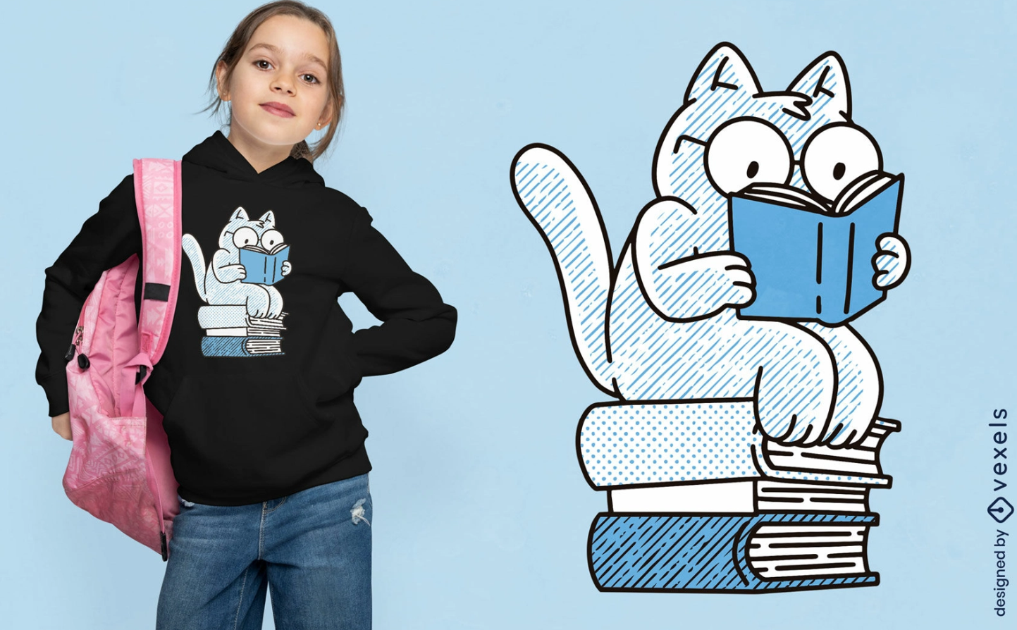 cat reading design