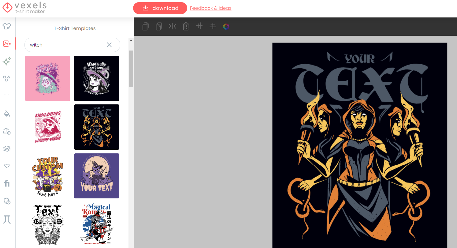 t shirt maker witch designs