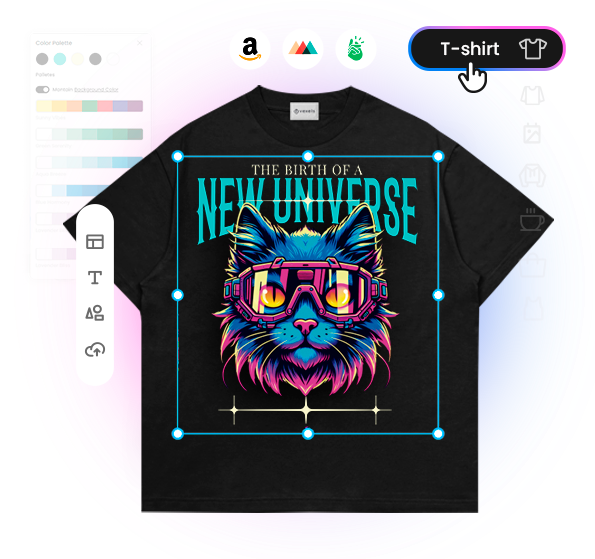 t shirt with pods and colors