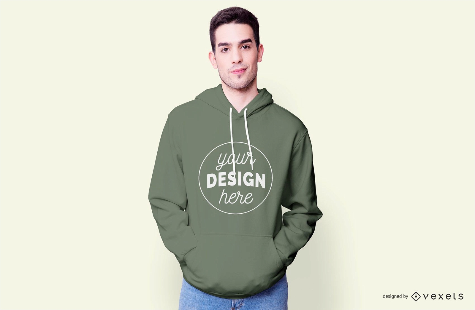 Guy wearing hoodie mockup - PSD Mockup download