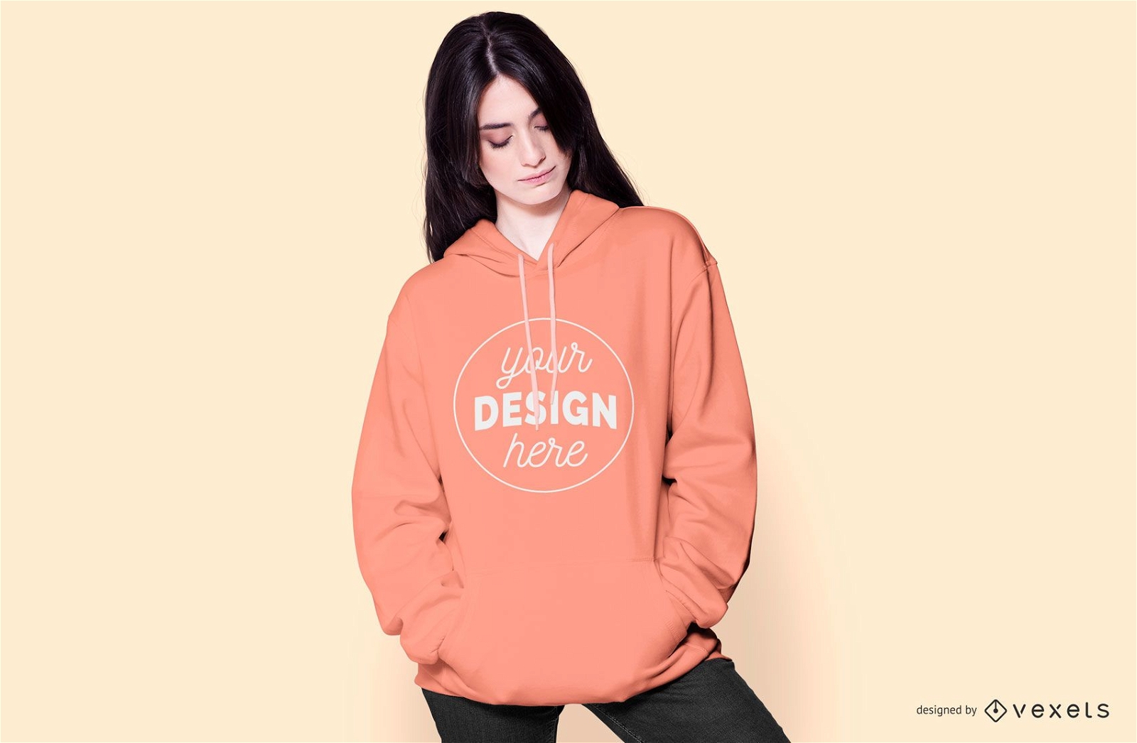 Download Woman with hoodie mockup - PSD Mockup download