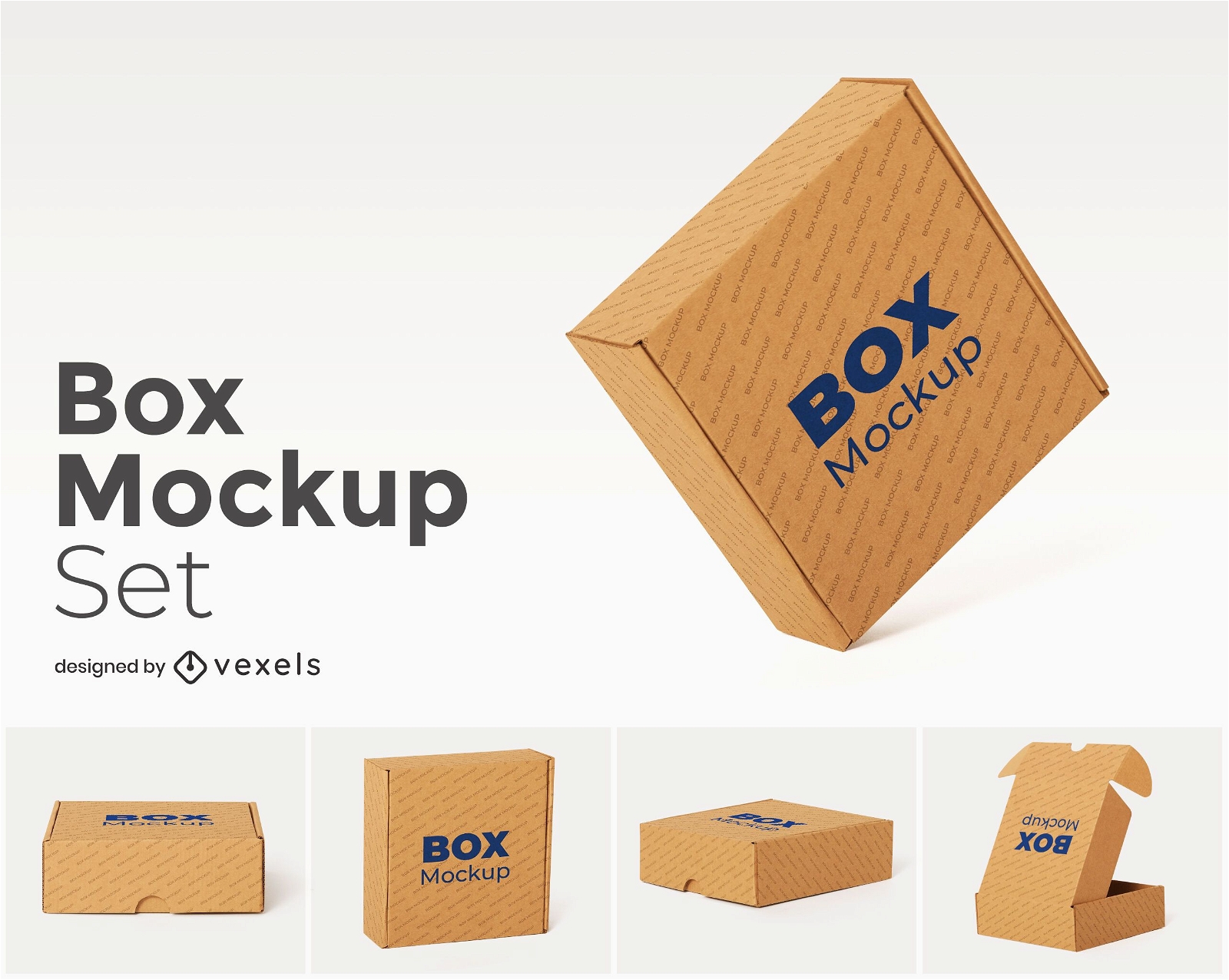 Download Cardboard Box Set Mockup - PSD Mockup Download